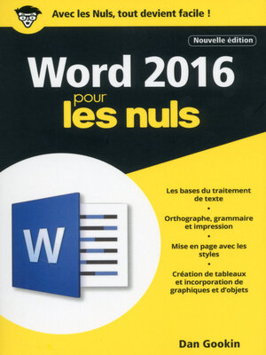 cover image of Word 2016 pour les Nuls poche, 2e édition